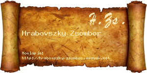 Hrabovszky Zsombor névjegykártya